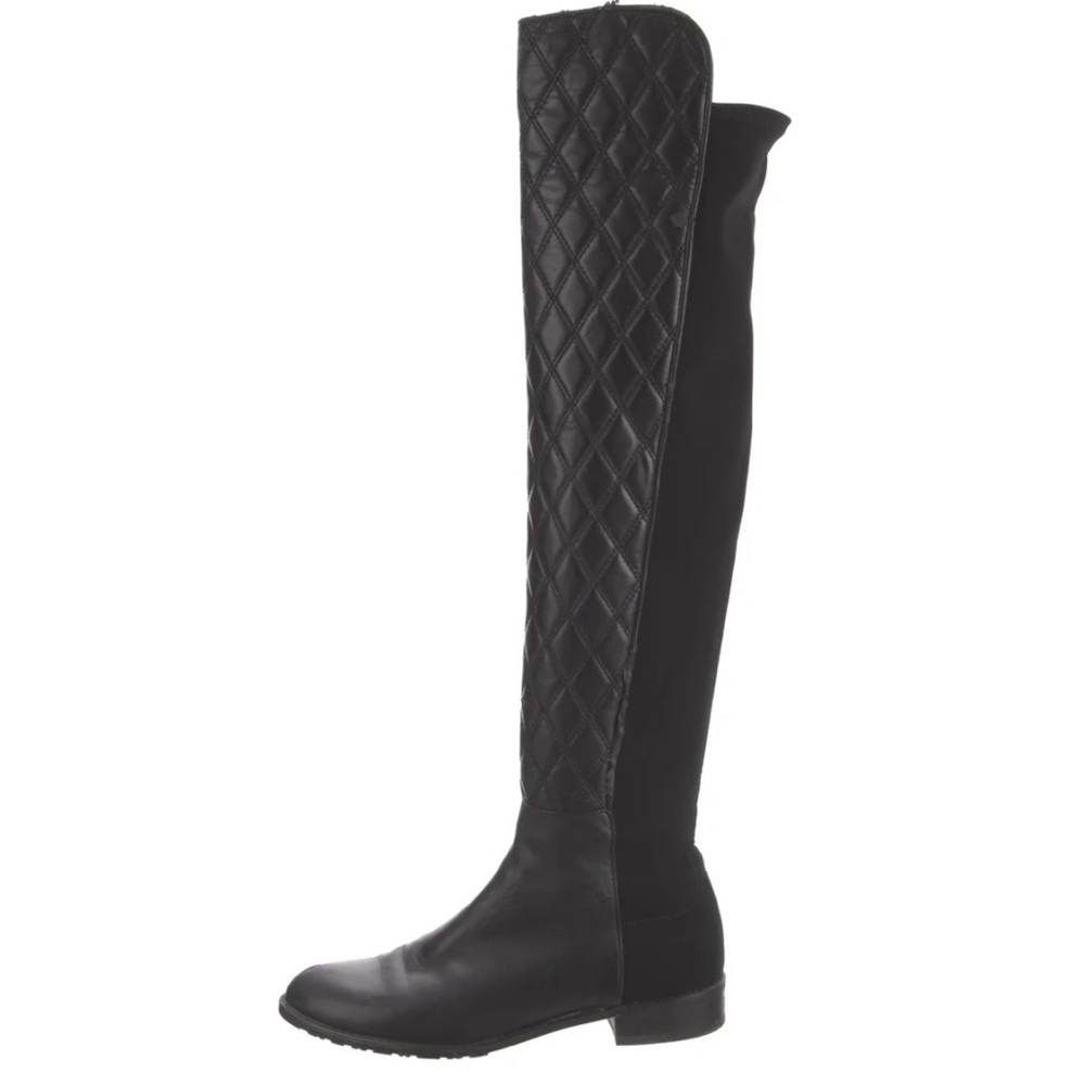 Stuart Weitzman 50/50 Black Quilted Over-the-Knee Boots
